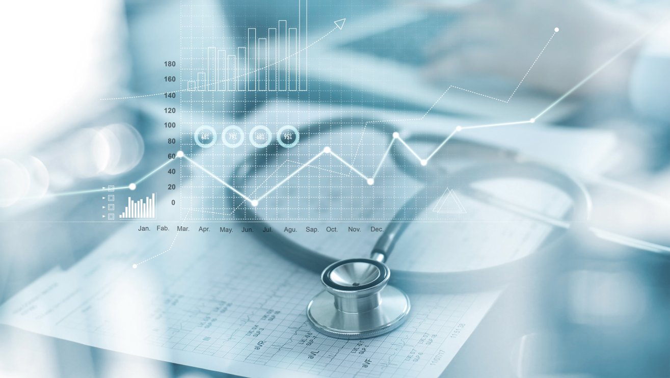 Medical examination, analyzing data on blurred background 