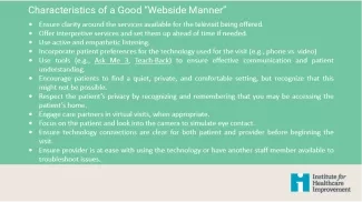 Characteristics of a Good Webside Manner