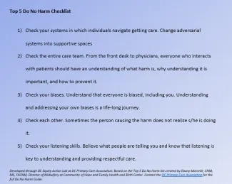 Top 5 Do No Harm Checklist